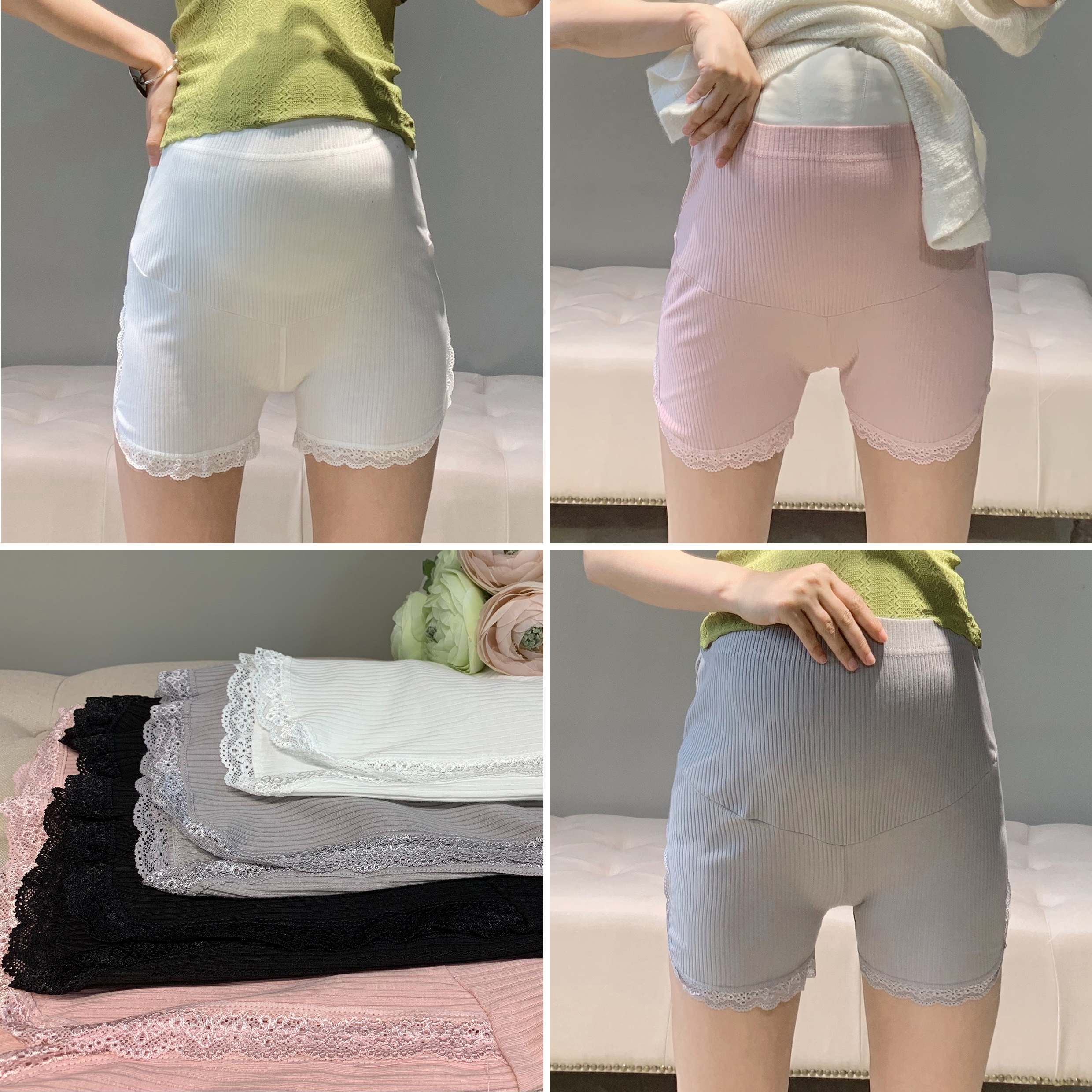 包邮 孕妇打底短裤2019新款夏季高腰防走光外穿薄款托腹安全裤夏装