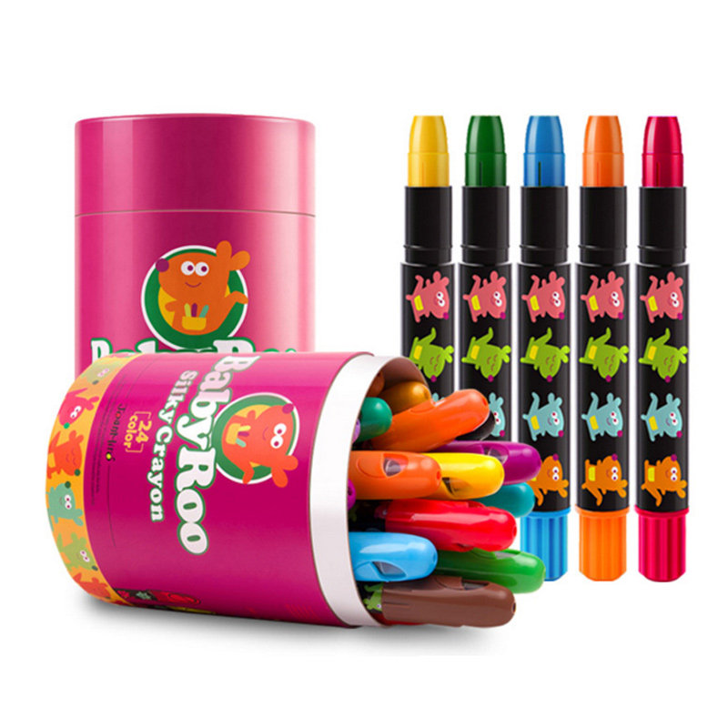 水彩笔_美乐水彩笔 旋转蜡笔24色 可水洗 无毒 油画棒 宝宝画笔 送