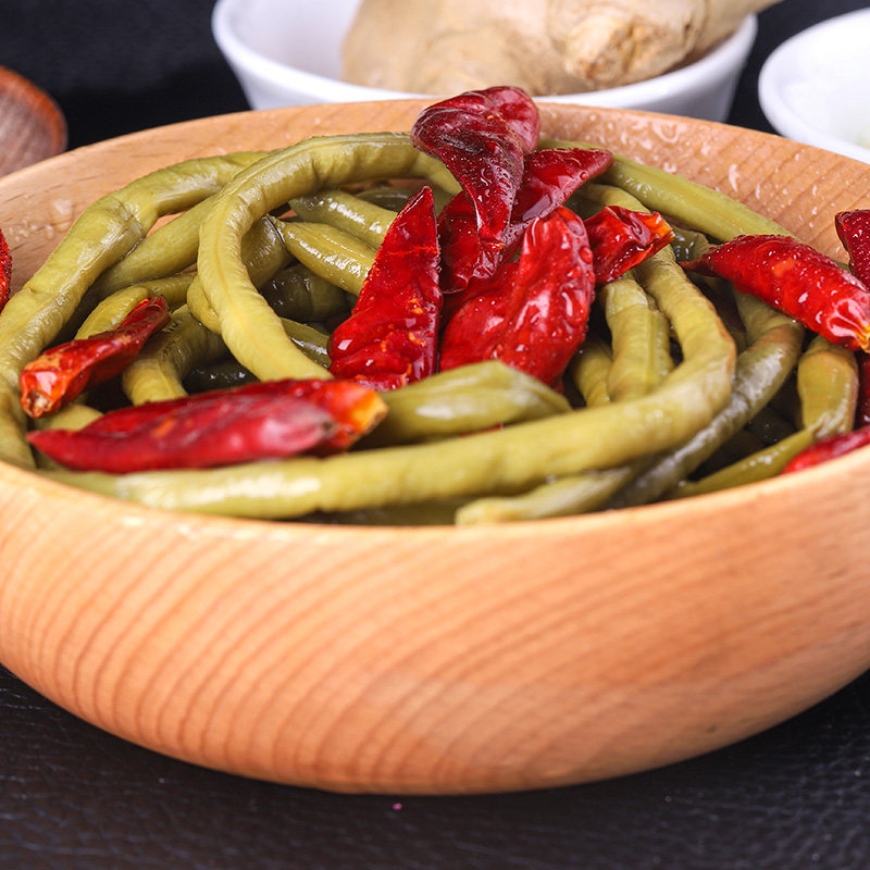 四川泡菜农家diy自制泡豇豆 酸豆角 老坛发酵豇豆咸菜 350g*3袋