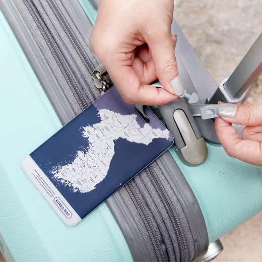 韩国indigo行李牌 拉杆箱托运标记牌 背包吊牌 卡套 韩国地图图案