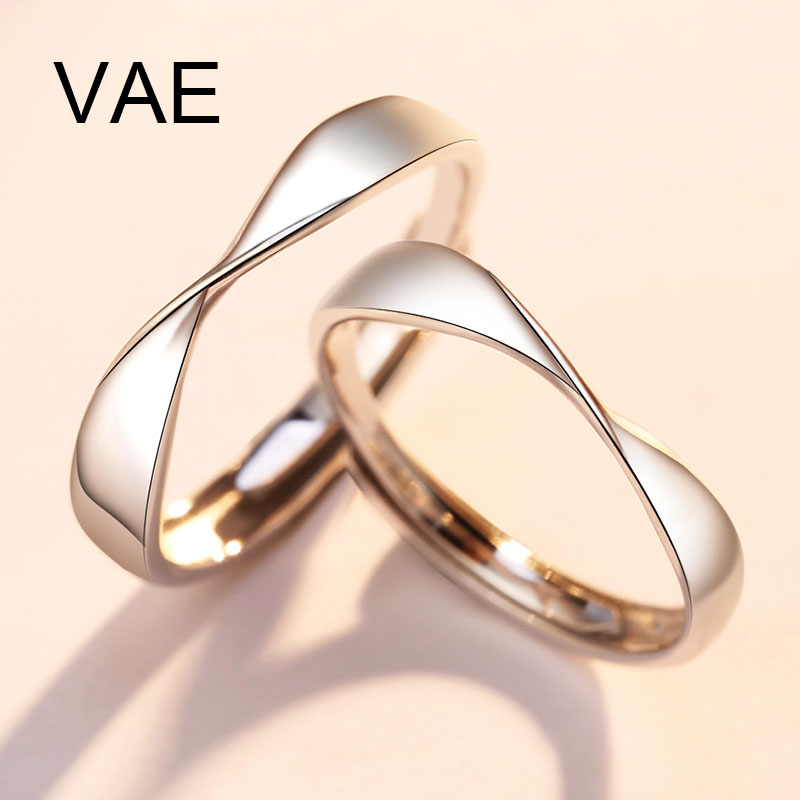 莫比乌斯环情侣戒指男女纯银日韩对戒原创设计