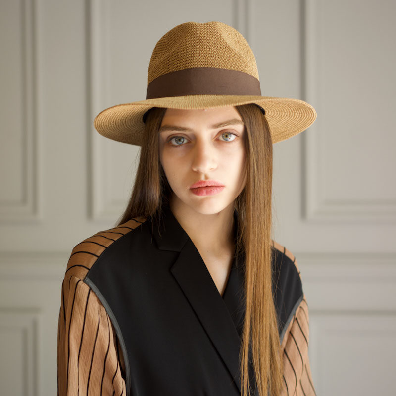 针织礼帽太阳帽遮阳帽卡其色 原创设计师diddi studio