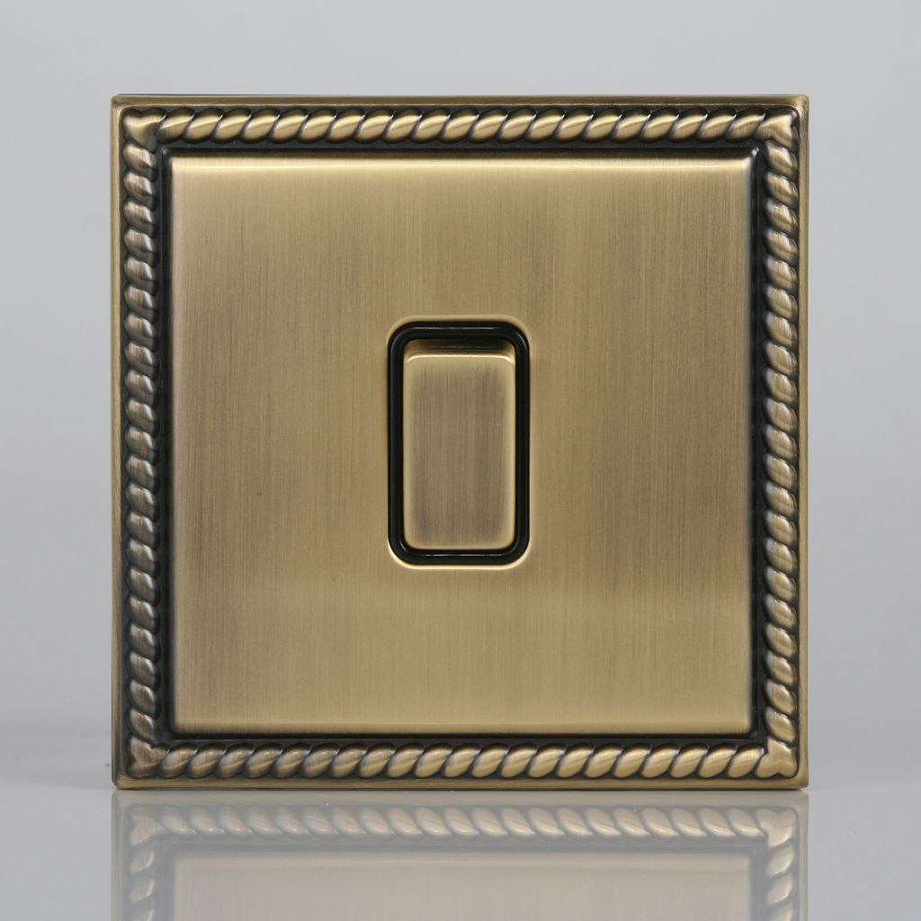 天基电气凯撒系列一位单控开关 高端别墅豪宅欧式风格黄铜面板