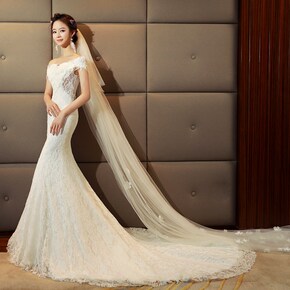 鱼尾 婚纱 拖尾
