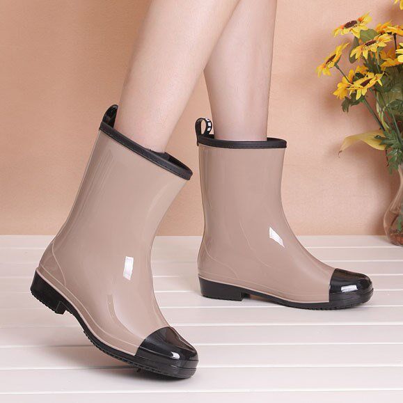 加绒高筒袜防滑_新款时尚中高筒雨鞋女春夏秋冬雨靴防滑水鞋可加绒袜