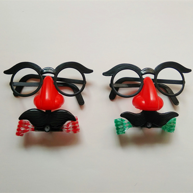 吹胡子瞪眼 小丑眼镜聚会派对创意整蛊搞笑面具大鼻子地摊玩具