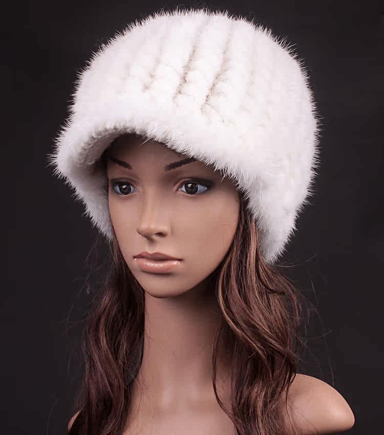 中老年人帽子冬天女士水貂编织皮草帽子保暖老人帽秋冬季妈妈帽