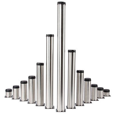 一折家具金属支架_金属加厚五金家具不锈钢脚立柱圆柱加硬支架可调节