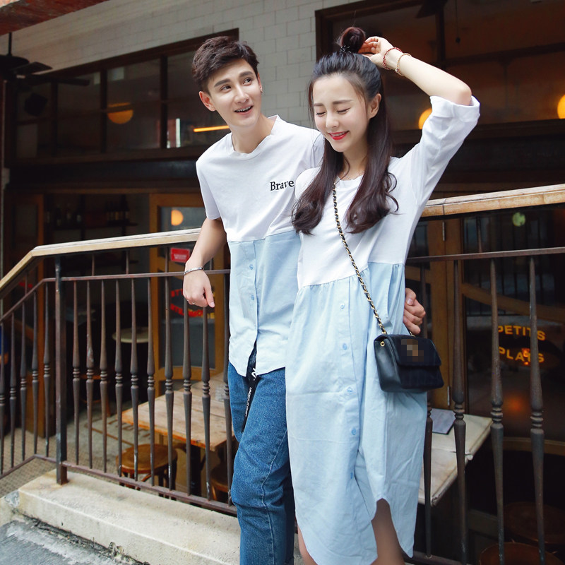 徐琳mini定制 情侣装夏装2017新款韩版时尚短袖