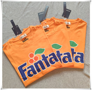 陈鹤一同款t恤宽松中长款上衣fanta字母芬达联名情侣男女短袖橘色