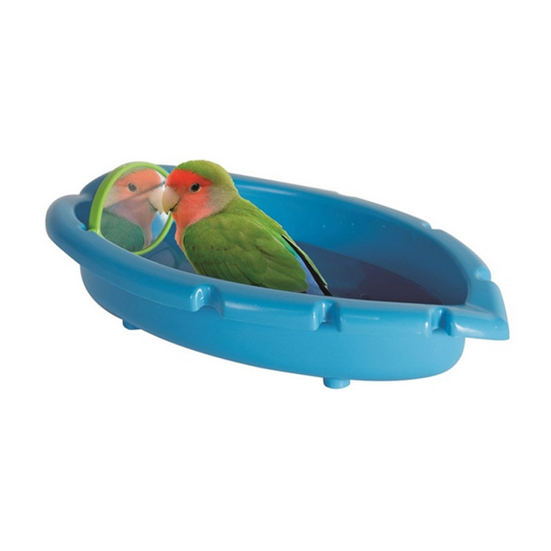 鹦鹉洗澡盆_featherland美国小鸟洗澡盆 小鹦鹉用 带小镜子 小巧可爱