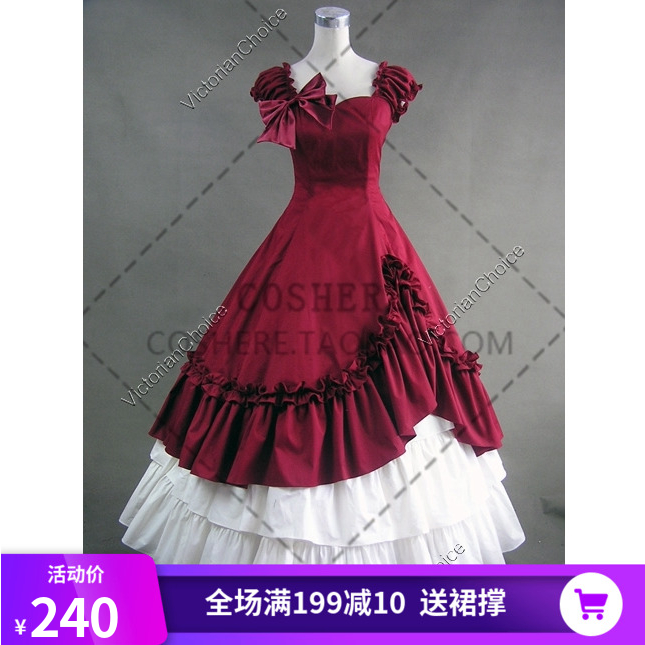 皇室贵族气质 lolita哥特式公主宫廷蓬蓬洋装长裙 演出礼服 定制