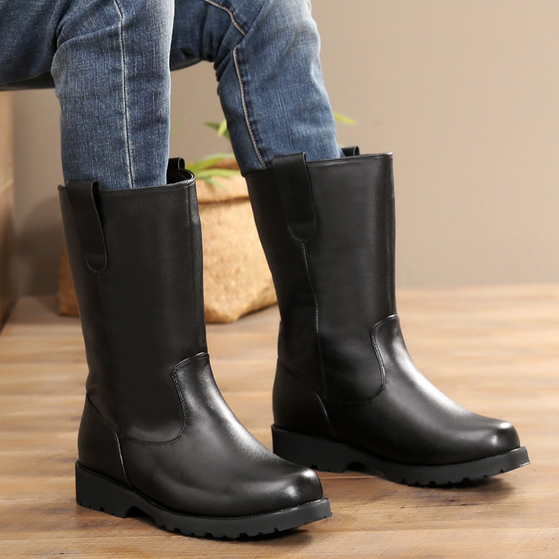 一折皮毛一体男棉靴