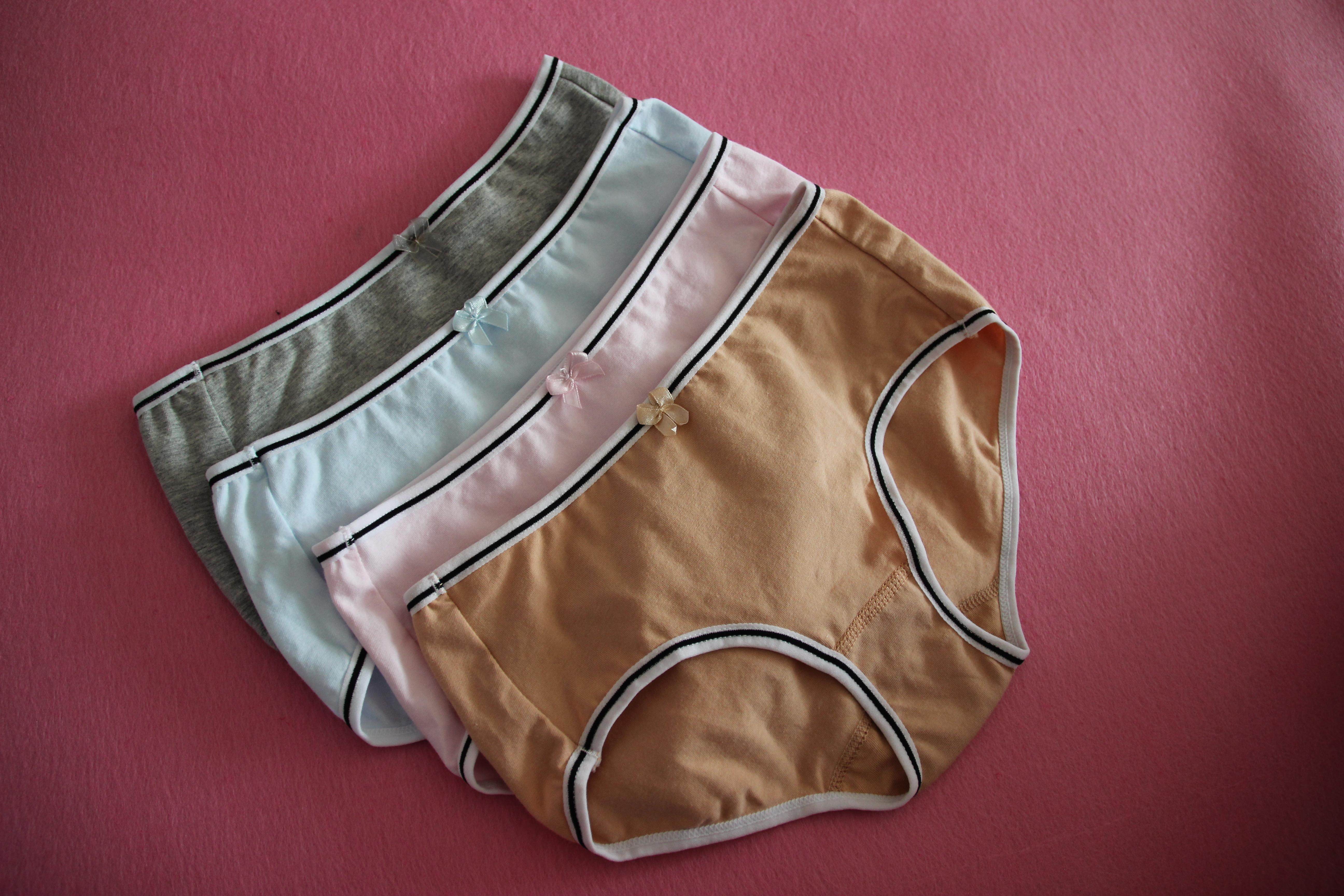 女生平角内裤_宝路易女士弹力棉纯色内裤女生三角裤简约少女青年小