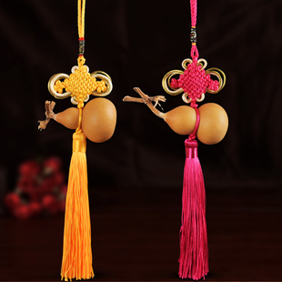 天然葫芦带龙头中国结挂件小葫芦招财纳福镇宅辟邪风水挂饰品车挂