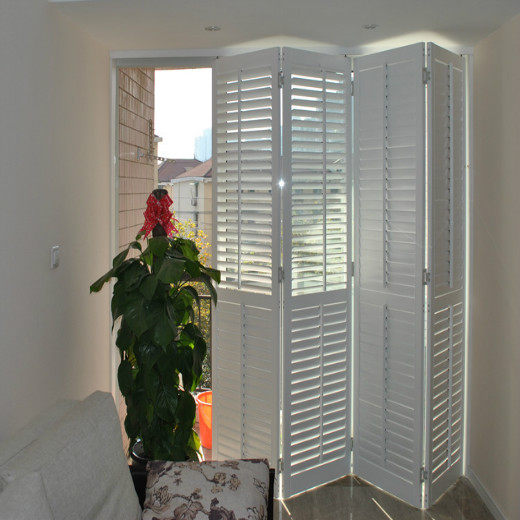 热销折叠门 实木_苏叶定制折叠门 活动百叶门 隔断室内门 全实木百叶