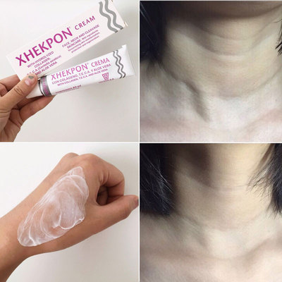 西班牙颈纹霜xhekpon胶原蛋白面部颈部胸部除皱霜产后纹颈霜40ml