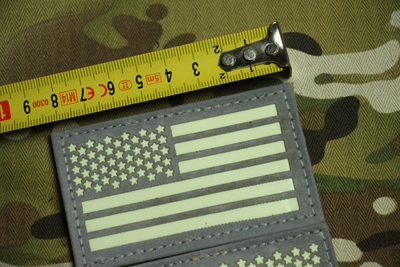 左右国旗反光魔术贴章夜光背包贴ir功能章骑行提示队友识别