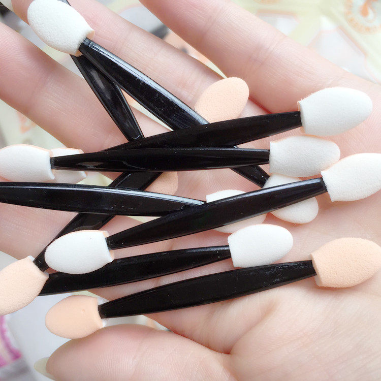 热销眼影棒海绵_十只装双头眼影棒海绵头 化妆棒 眼影刷 棉棒化妆刷