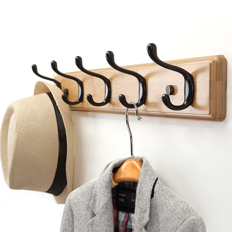 衣服挂钩墙上壁挂衣帽钩创意卧室衣帽架门后挂衣钩墙壁实木挂衣架