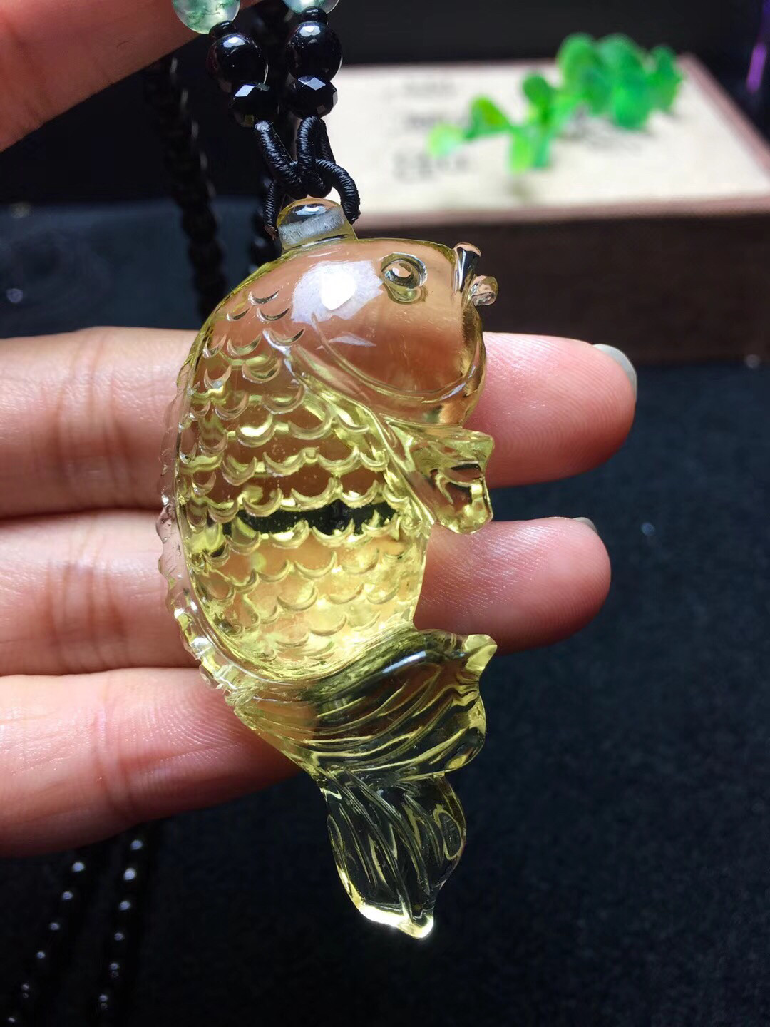 黄水晶吊坠_天然黄水晶鱼吊坠福鱼鲤鱼毛衣链两用款富贵有余转运招财