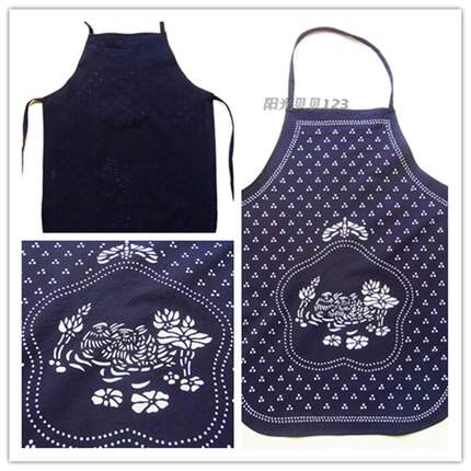 乌镇新款特产特色蓝印花布围裙手工艺品旅游纪念品厨房用_不打折现价