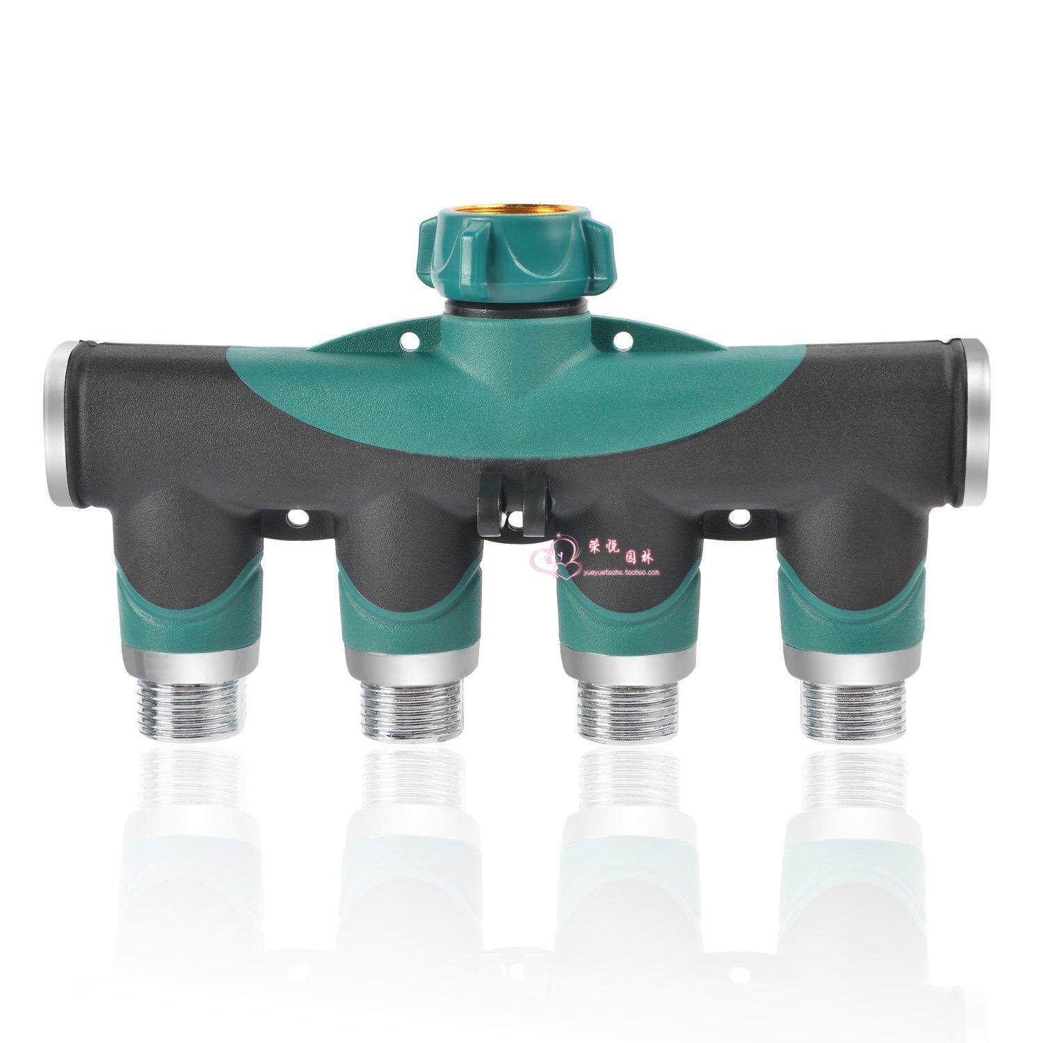 花园分配器 金属带开关球阀四通分支器 家用水管分流接头软管