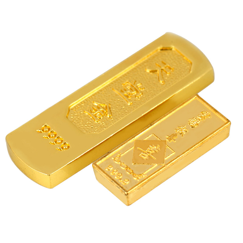 招财摆件 旺财_聚缘阁开光风水合金金条家居摆件招财金块饰品旺财金砖