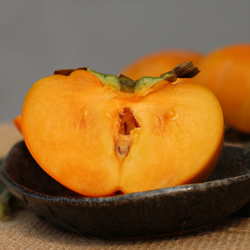 密云山区揽柿子懒柿子甜脆柿子新鲜水果自然脱涩硬柿子5斤装包邮