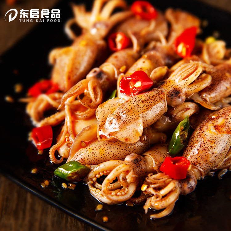 小鱿鱼仔 即食_麻辣小海兔即食满籽带籽鱿鱼仔海鲜罐装熟食零食小吃