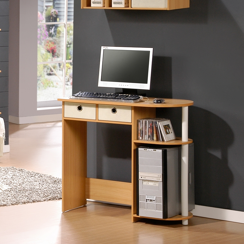 桌子80cm长_带布艺抽屉小型简约电脑桌长80宽40高74cm家用小书桌办公