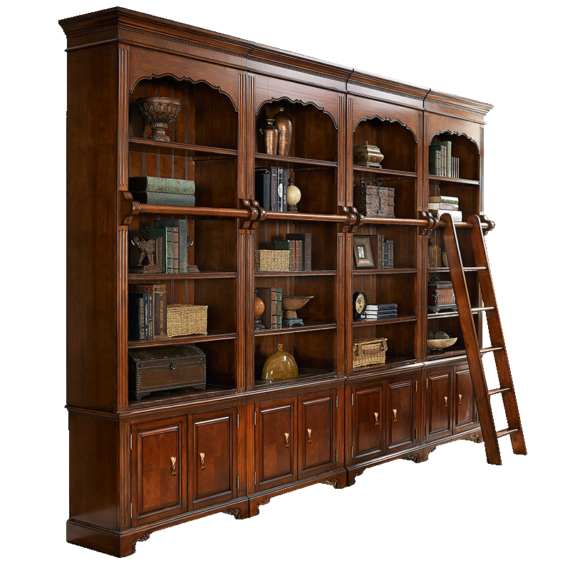雅居格美式书柜美式乡村实木书橱书房自由组合书架欧式书柜m8206
