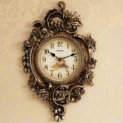 大气豪华欧式复古钟表客厅创意挂钟现代装饰墙壁钟家用静音石英钟