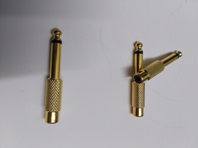 镀金6.5mm转莲花母音频转换头av话筒音响功放调音台转接头单声道