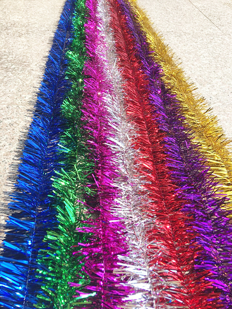 圣诞节装饰品 拉花_店铺装饰圣诞节毛条彩带拉花亮彩条节日庆典用品