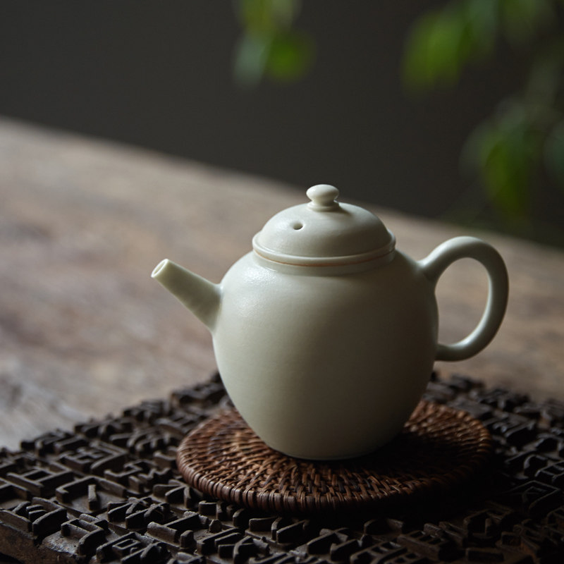 林泉山房景德镇手工陶瓷茶壶功夫茶具泡壶茶道小茶壶白瓷红茶单壶