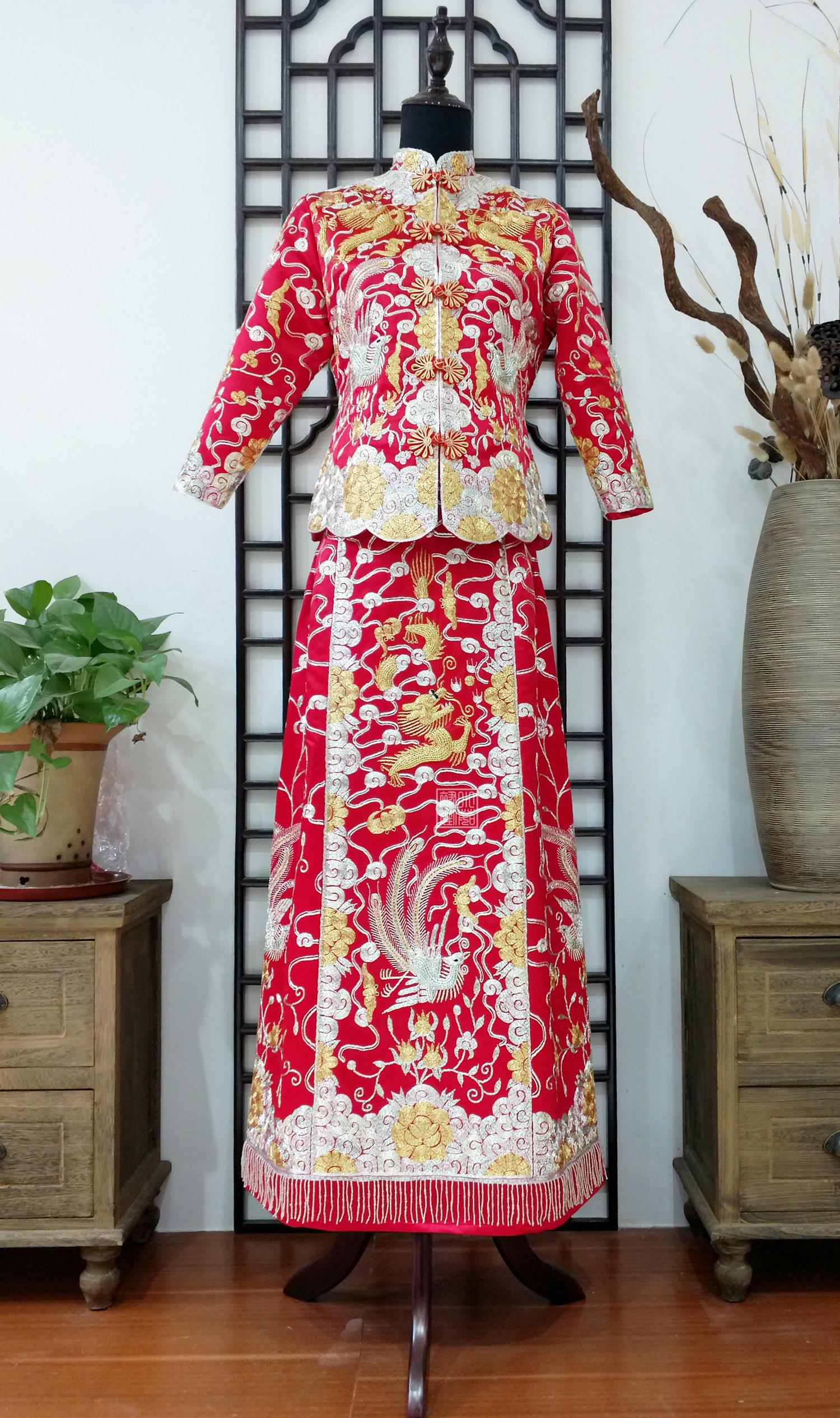 一折裙褂 龙凤褂 全手工