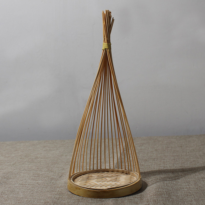 天然老竹竹编本色花器竹丝花器手工编织特色竹工艺品创意花篮