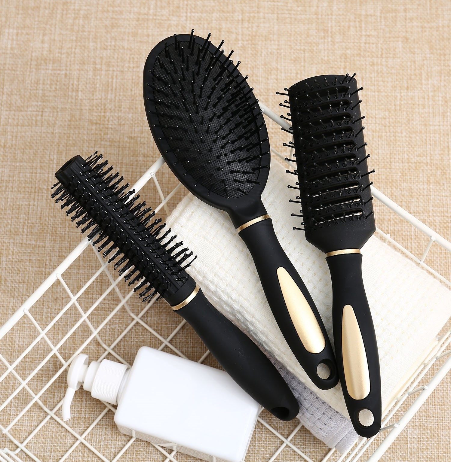 一折卷发梳 短发