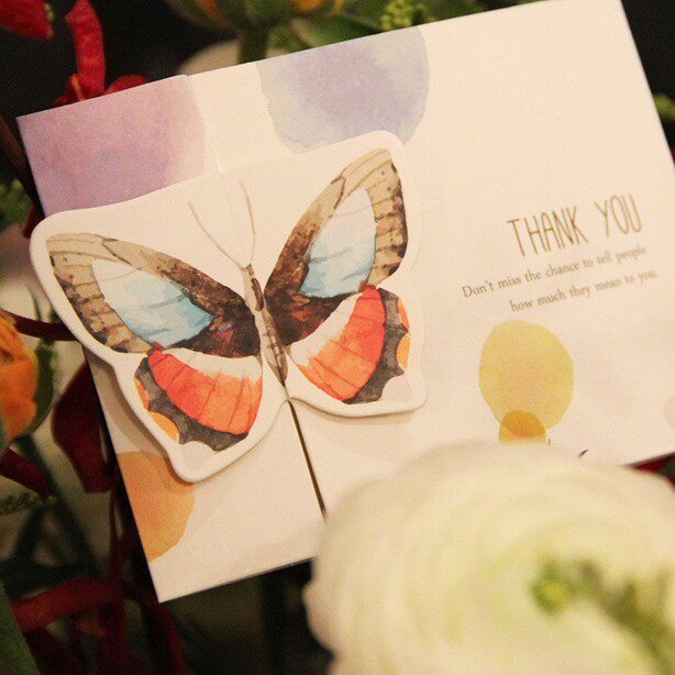 清新立体蝴蝶创意贺卡 新年感谢卡生日卡节日祝福留言