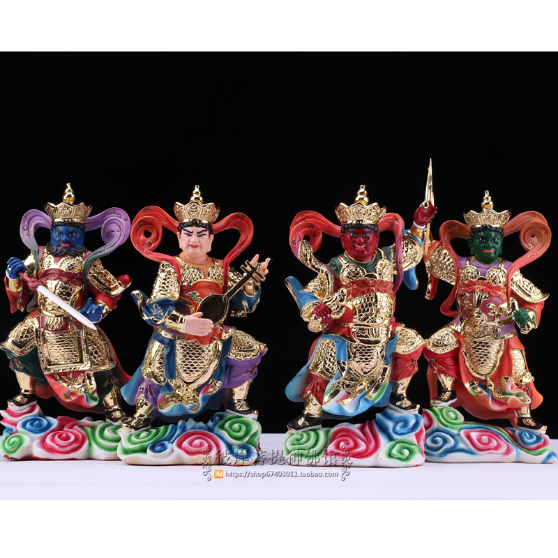 四大天王 佛像_四大天王佛像12寸神像树脂佛教护法天神像风调雨顺四大
