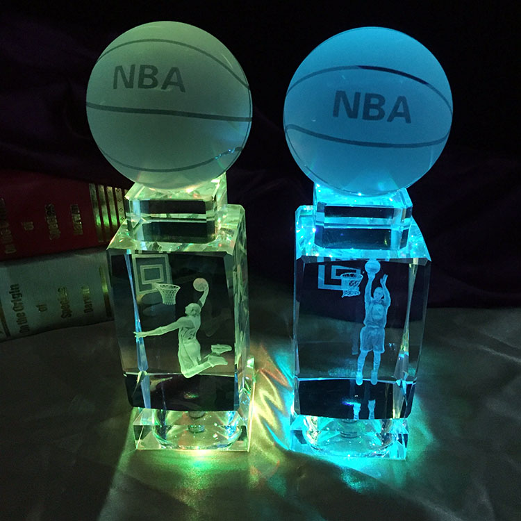 nba水晶篮球模型创意生日礼物男生同学工艺品家居装饰品摆件刻字