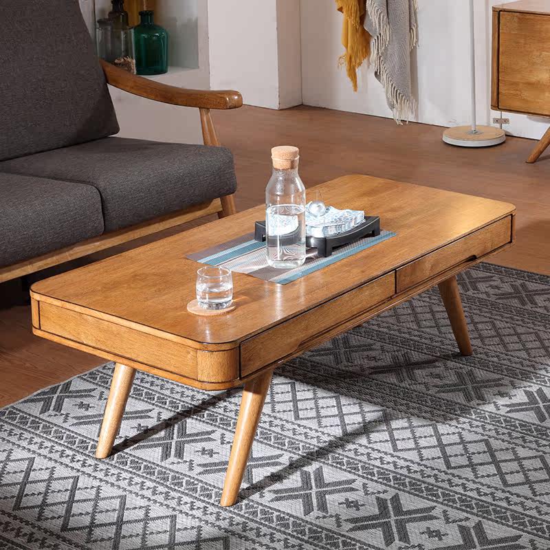 北欧风格全实木茶几简约现代简易小户型日式原木客厅茶桌组合