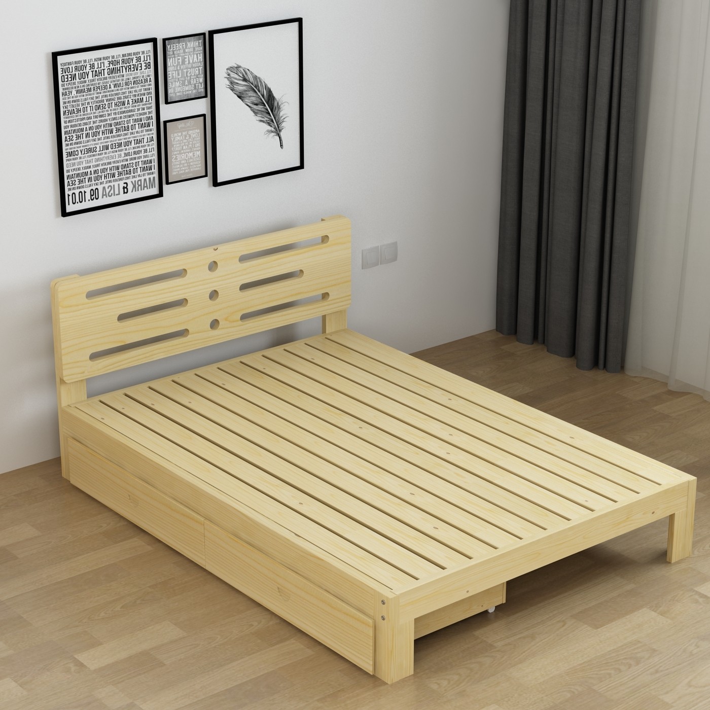 床铺双人床_实木护腰硬床板床垫卷木板单双人榻榻米1.2床铺板1.