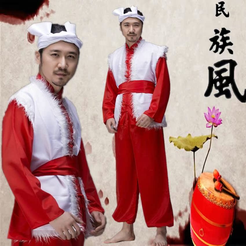 打鼓服演出服陕北农民服装阿宝表演服陕西腰鼓队东北大秧歌服男士