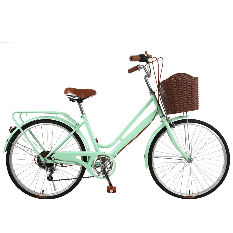 永久 career牌24寸复古女式变速淑女轻便通勤自行车