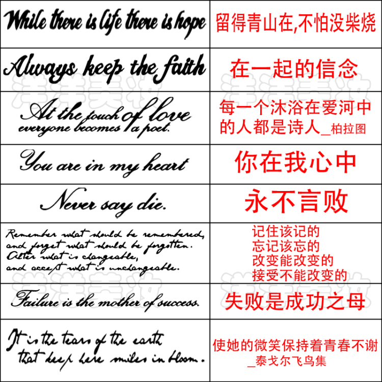 字母纹身贴纸_包邮 纹身贴 防水男女 原创英文字母 手臂字母条纹 持久