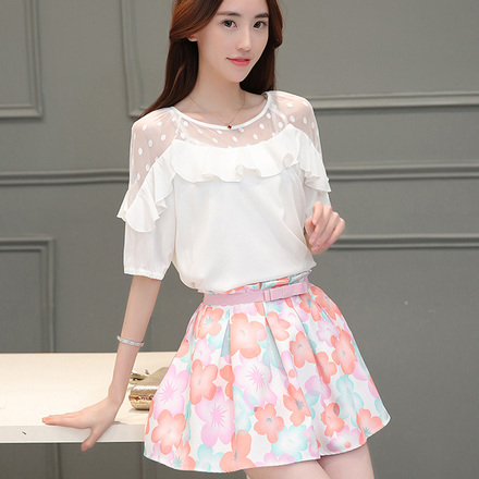 夏季淑女衣服女装夏装2016新款潮甜美可爱时尚两件套装裙子连衣裙