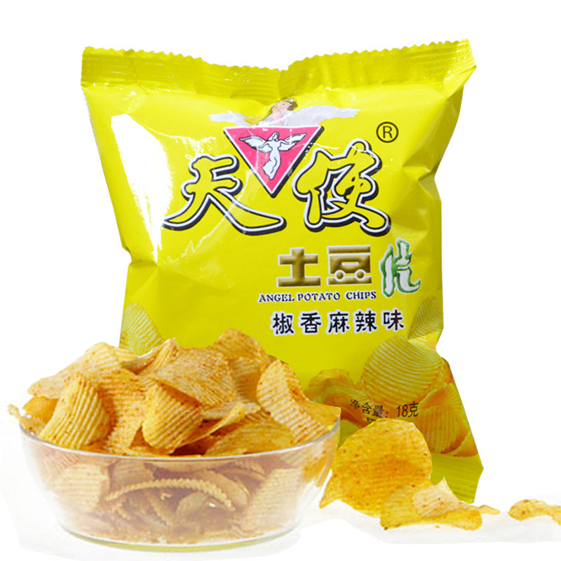 天使土豆片18gx60袋椒香麻辣味薯片洋芋片云南特产送女友小零食