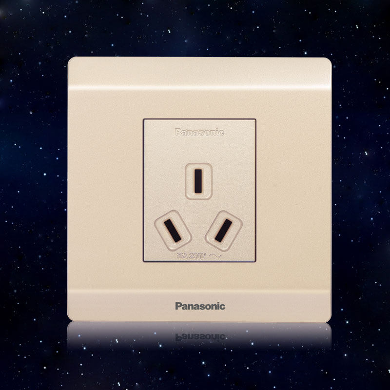 松下开关插座悦趣香槟金5孔